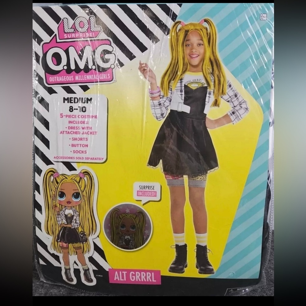 Brand New L.O.L. Alt Grrrl Child Halloween Costume Medium 8-10